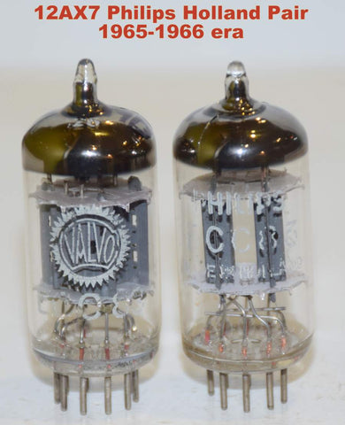(!!!!) (Recommended Pair) 12AX7 Philips and Valvo Holland NOS 1965-1966 era (1.2/1.1ma and 1.3/1.2ma)