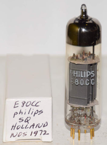 (!!!!) (Single) E80CC=6085 Philips Holland SQ gold pins NOS 1972 (6.2/7.8ma)