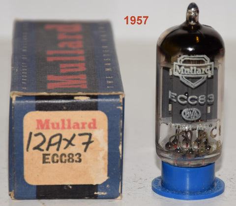 (!!!!) (Best Single 1957) ECC83=12AX7 Mullard UK long plates 