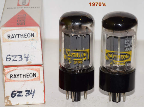 (!!) (Best Value Pair) GZ34 Raytheon Japan by Matsushita NOS similar sound and build to Mullard NOS 1970's (59-59/40 and 59-59/40 x 2 tubes)