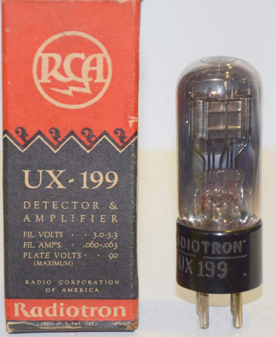(!) UX-199 RCA Radiotron NOS original box 1920's (2.3ma)