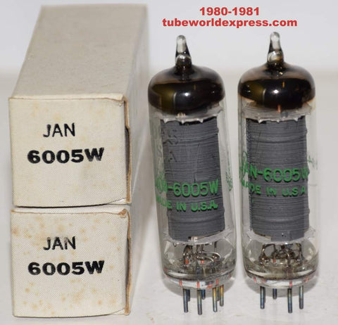 (!!!!) (BEST PAIR) JAN-6005W GE NOS 1980-1981 (48.5ma and 48.6ma)