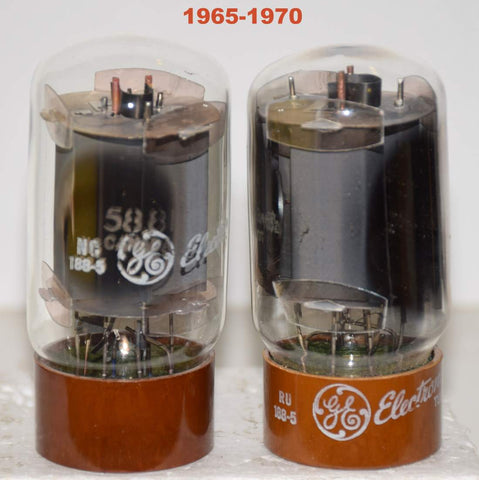 (!!!!) (Best Value Pair) 5881 GE Canada NOS 1965-1970 (73ma) (same internal build and sonics as 5881 Tungsol)