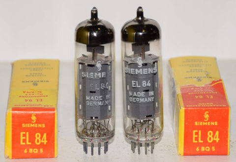 (!!!!) (BEST PAIR #1) EL84 Siemens Halske Germany NOS 1977 (46.5ma and 46ma)