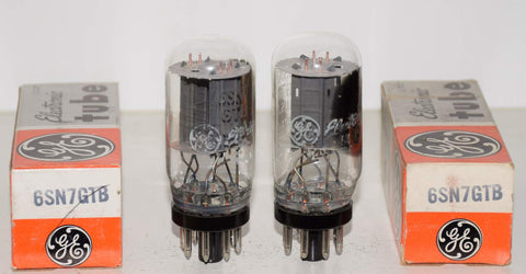 (!!!!!) (BEST VALUE PAIR #2) 6SN7GTB GE coin-base NOS 1979 (9.2/10ma and 8.8/9.0ma) (close Gm) (Schiit Freya, Rogue)