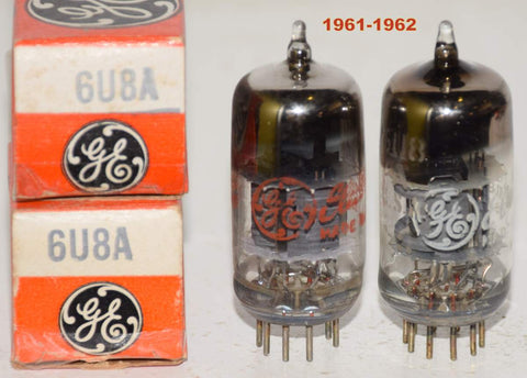 (!!!!) (Best Pair) 6U8A GE NOS 1961-1962 (17.0/15.6ma and 9.6/9.8ma)