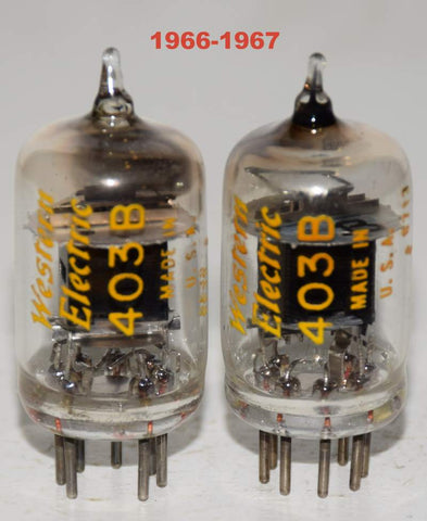 (!!) 403B=6AK5 Western Electric D getter used/good 1966-1967 faded top getters (6.3/7.3ma) (6AK5 sub)