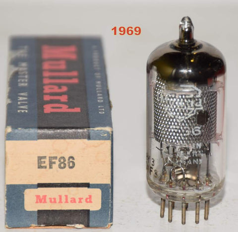 (!!!) (Best Value Single) EF86 Mullard made by Valvo in Hamburg Germany NOS 1969 (4.8ma) (highest mA and Gm)