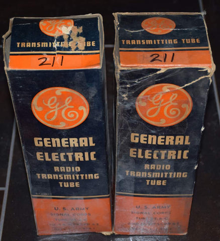 (!!!!!) (Best Value Pair) 211 GE like new 1941 original boxes (123ma and 124ma)