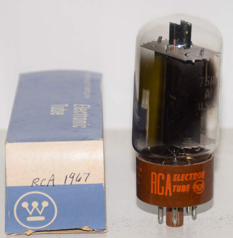 (!!!!!) (SINGLE) 7581A=6L6GC GE brown base like new 1967 reboxed (76ma) (rare)