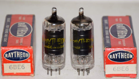 (!!) (BEST PAIR #1) 6BE6 Raytheon NOS 1960's (1.5ma and 1.5ma)