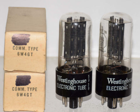 (!!!) (Best Pair #1) 6W4GT Westinghouse Canada black plate 