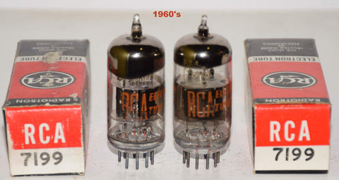 (!!!!) (Recommended Pair) 7199 RCA black plates NOS 1960's (12/6.6ma and 13.2/7.0ma)