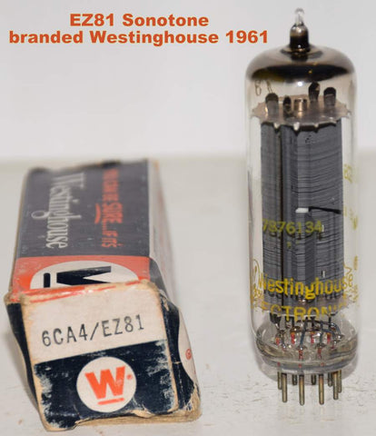 (!!!) (Best Value Single) EZ81=6CA4 Sonotone USA branded Westinghouse NOS 1961 (54/40 and 56/40)