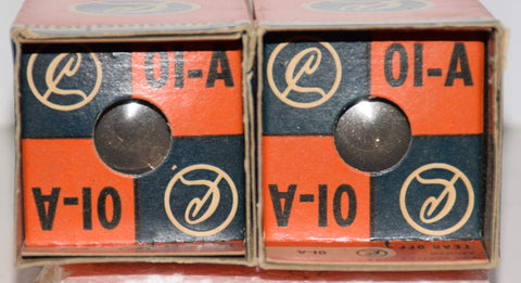 (!!!!) (Best Pair #1) 01A Cunningham NOS 1940 era boxes were factory sealed (4.0ma and 3.9ma) (same Gm)