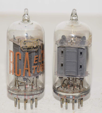 (!!!) (Good Value Pair) 12AU7A RCA clear top used/good 1960's (8/10ma and 8/9.5ma)