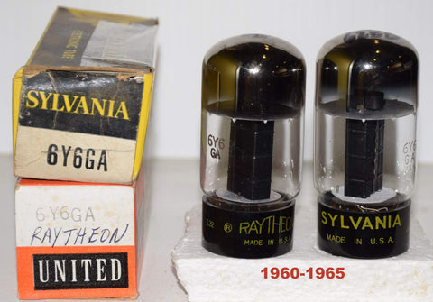 (!!) (Recommended Pair) 6Y6GA Sylvania NOS same build (56.6ma and 57ma)
