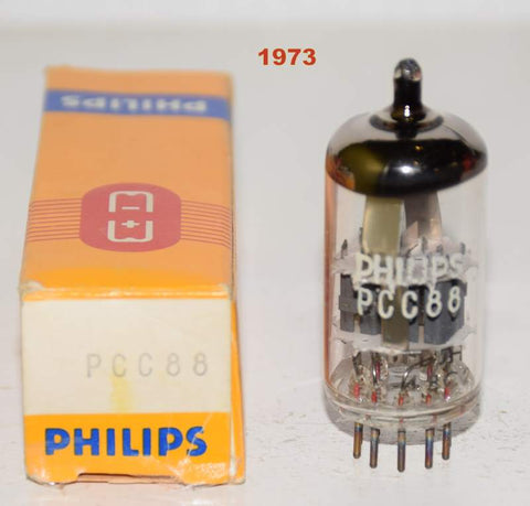 (!!) (Single) PCC88=7DJ8 Philips Holland 1973 (9.5/10.6ma)