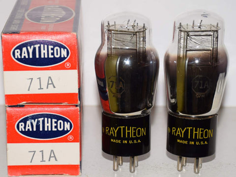 (!!!) (Best Value Pair) 71A Sylvania branded Raytheon NOS 1947 (25.2ma and 29.2ma)