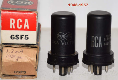 (!!) (Pair) 6SF5 RCA metal can NOS 1948-1957 (1.2ma and 1.0ma)