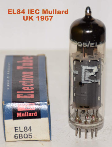 (!!!) (Single) EL84 IEC Mullard UK NOS 1967 faded printing (49ma)