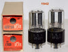 (!!!!) (Best RCA Pair) VT-229=6SL7GT RCA round black plates NOS 1942 (2.8/2.9ma and 2.5/2.6ma)