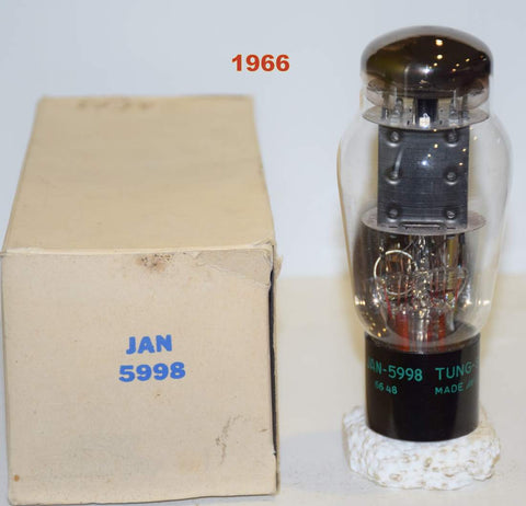 (!!!!) (2nd Best Single) JAN-5998 Tungsol black plates top and side getter NOS 1966 (91ma and 103ma)