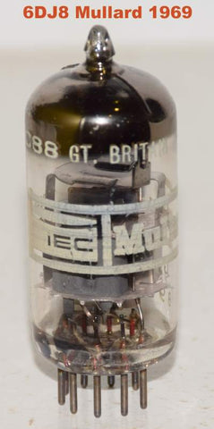 (!!!!) (Best Single 1969) 6DJ8 IEC Mullard used/tests like new 1969 (18.2/18.0ma) 1-2% section balance (sweet midrange)