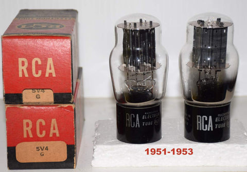 (!!!!) (2nd Best Pair) 5V4G RCA NOS 1951-1953 (61-61/40 and 60-61/40) 1-2% matched
