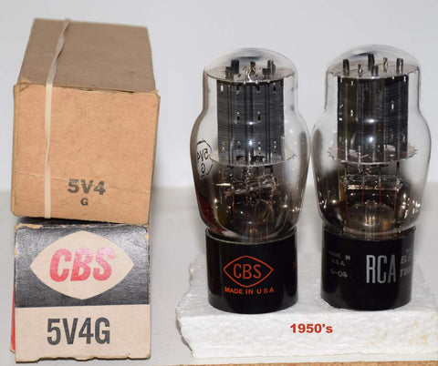 (!!!!) (Recommended Pair) 5V4G RCA 1950's low hours/like new (60-62/40 and 60-64/40)