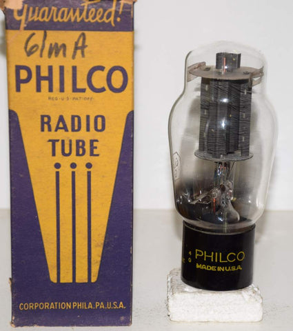 (!!!!) (Single) 6L6G RCA branded Philco black plate NOS 1940's (61ma)