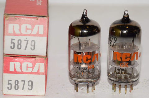 (!!!) (Pair) 5879 Sylvania branded RCA NOS 1970's (1.1ma and 1.3ma)