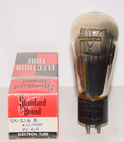 UX-216-B=Type 81 Rectron by RCA Balloon brass pins used/tests like new 1920's (55/40) (very rare)