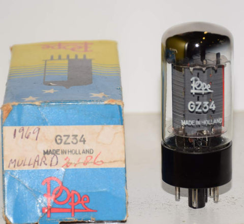 (!!!) (Best Value Single 1969) GZ34 Mullard UK branded POPE NOS 1969 (58/40 and 60/40)