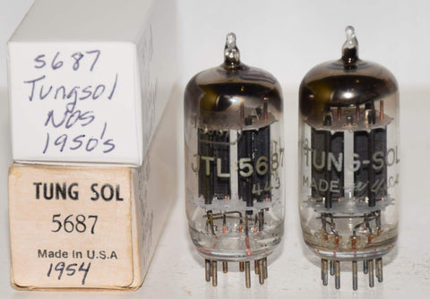 (!!!) (Best Pair 1950's) 5687 and JTL-5687 Tungsol black plates 