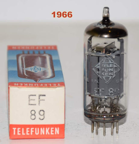 (!!!!) (Single) EF89=6DA6 Telefunken Germany <> bottom NOS 1966 (7.0ma)
