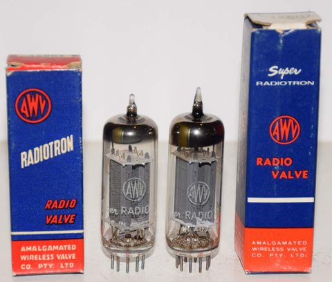 (!!!!!) (Best Pair #3) 12BH7 Super Radiotron Australia gray ribbed plates NOS 1960's (12.6/11ma and 12.8/10.5ma) (close Gm) (similar sound to RCA) (rare) (Copy)