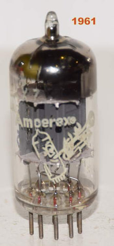 (!!!!) (Best Single 1961) 12AX7 Amperex Bugle Boy Holland low hours/like new 1961 (Gm=1500/1500 and 0.9/1.0ma) 1-3% section balance