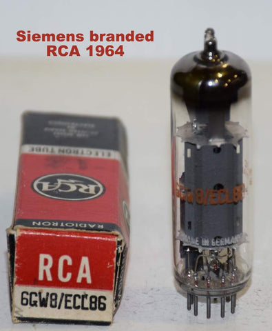 (!!!) (Best Single) ECL86=6GW8 Siemens Germany branded RCA NOS 1964 (1.0ma and 39ma)