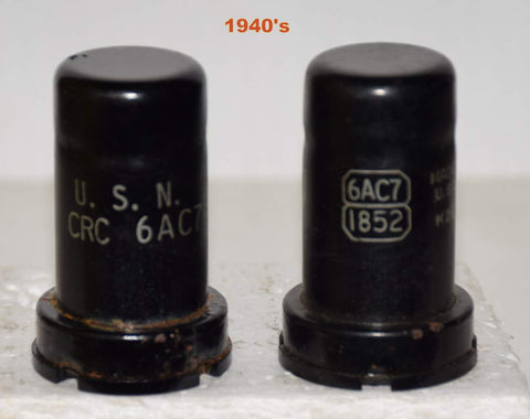 (!!) (Recommended Pair) 6AC7=VT-112 RCA 1941-1942 used/very good (13/15.3ma) (close Gm)