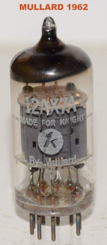 (!!!!!) (Slightly Microphinic Single 1962) 12AX7A Mullard UK branded KNIGHT NOS 1962 (1.3/1.1mA and Gm=1800/1800)