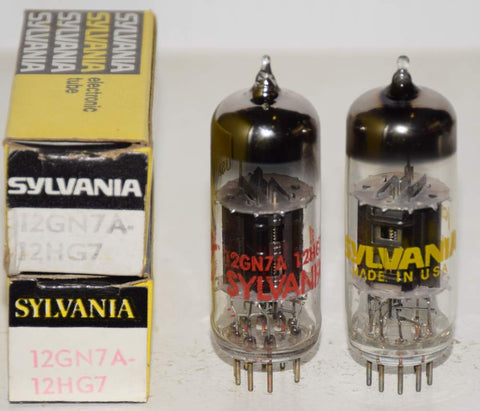 (!!) (Recommended Pair) 12HG7=12GN7A Sylvania NOS 1970 era (42ma and 43ma)