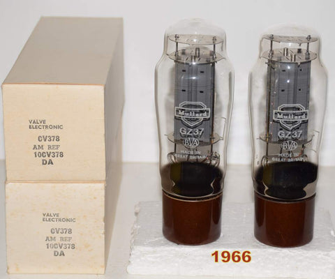 (!!!!) (Best Pair 1966) CV378=GZ37 Mullard NOS 1966 (51-51/40 x 2 tubes) 1% matched