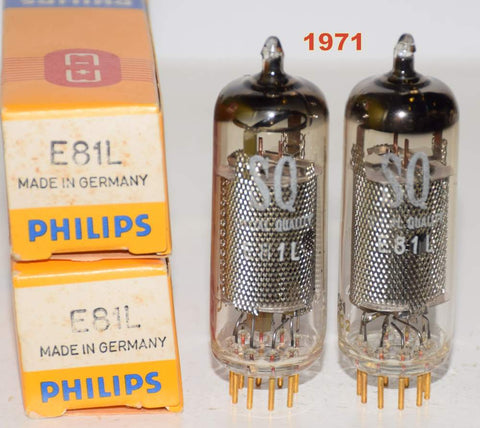 (!) E81L=6686 Philips SQ made By Valvo, Hamburg, Germany NOS 1971 (16.6 and 17.4ma)