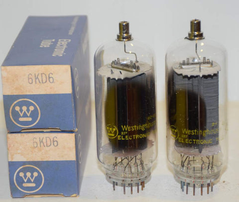 (!!) (Good Value Pair) 6KD6 GE branded Westinghouse NOS 1982 (62ma and 65ma)