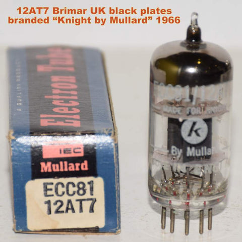 (!!!) (Best Single) 12AT7 Brimar UK branded Knight by Mullard black plates 