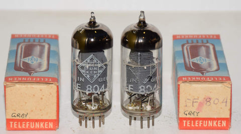 (!!) (Pair) EF804 Telefunken Germany gray shield NOS 1967-1968 (2.4/2.5ma)