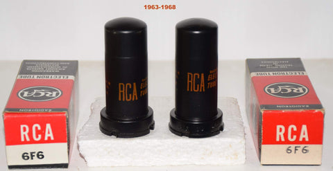 (!!!) (Recommended Pair) 6F6 RCA metal can NOS 1963-1968 (35.6ma and 38.8ma)