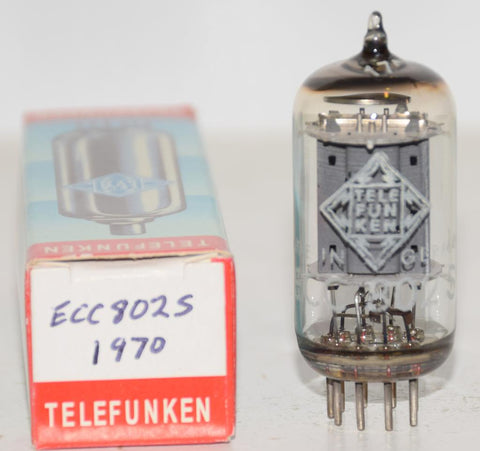 (!!!!) (Best Overall Single) ECC802S=12AU7 Telefunken Germany <> bottom NOS 1970 good printing (11.6ma and 11.5ma) (same Gm) 1-2% section balance