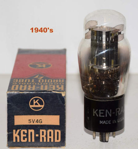 (!!!!) (Single) 5V4G Ken Rad black plates NOS 1940's (59/40 and 60/40)